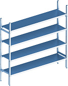 Стеллаж модульный базовый POLAIR LOAD.ME INOX 21AL.4IN50.08B