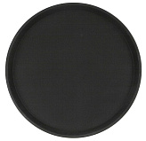 Поднос прорезиненный круглый Luxstahl 1400CT Black (350х25 мм, черный)