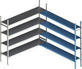 Стеллаж модульный угловой дополнительный POLAIR LOAD.ME INOX 21AL.4IN30.08C