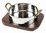 Сковородка Hammered на деревянной подставке, d 14 см, нержавейка, P.L. Proff Cuisine