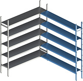 Стеллаж модульный угловой дополнительный POLAIR LOAD.ME INOX 18AL.5IN40.09C