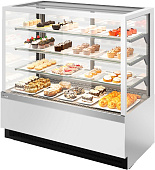 Витрина кондитерская Chilz VETE KUB LUX 90 белый глянец, шлифованная нержавейка