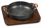 Сковородка алюминий с анодированным покрытием 750 мл для подачи на деревянной подставке P.L. Proff Cuisine
